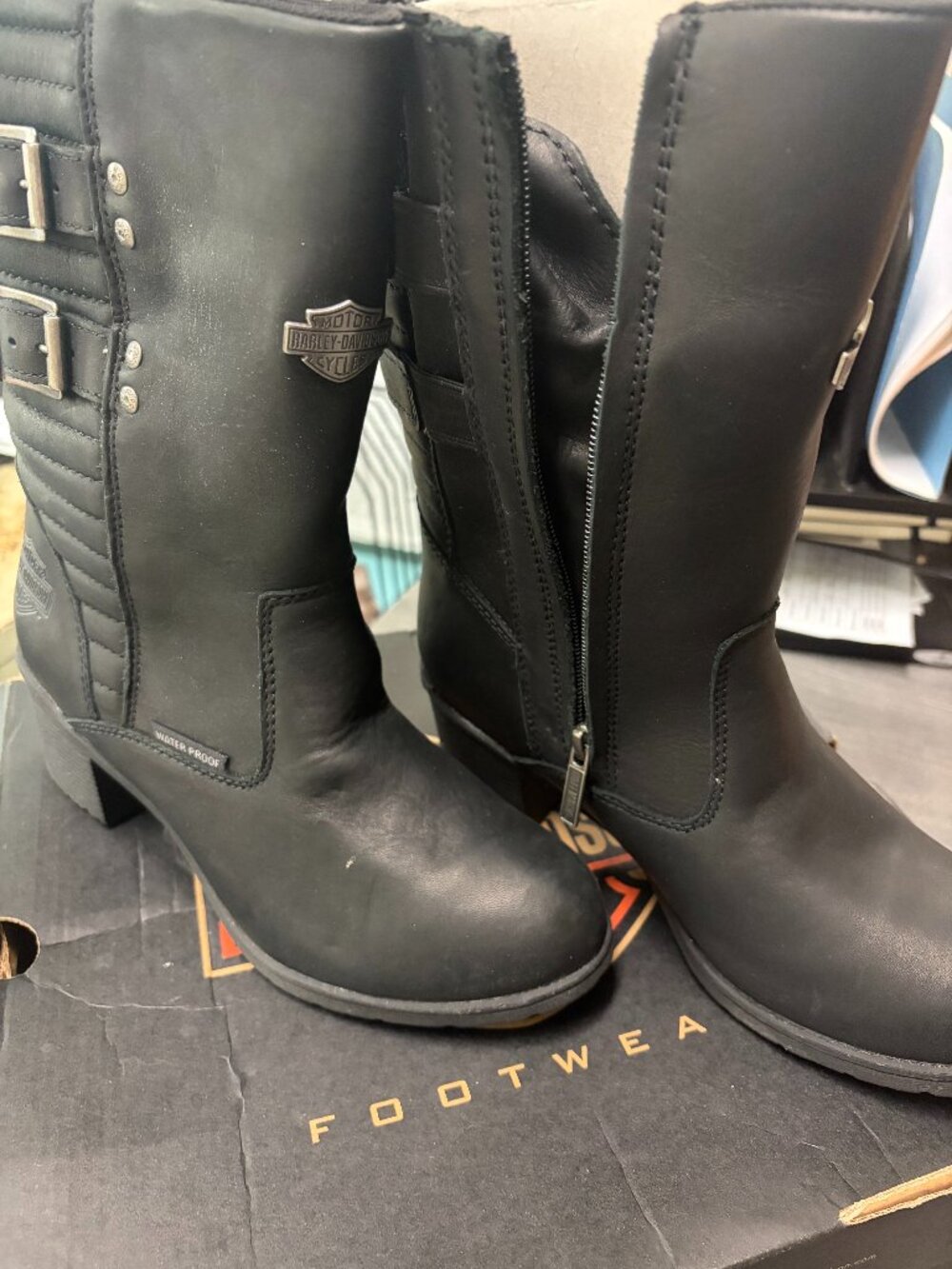 Harley Davidson Women's Size 8.5 waterproof leather boots